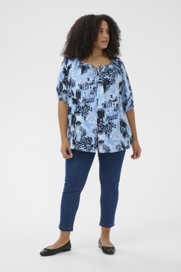 Kaffe Curve Aliana Tunic Blue Flower Animal - Tunikák - 