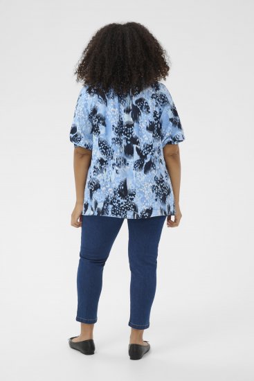 Kaffe Curve Aliana Tunic Blue Flower Animal - Tunikák - 