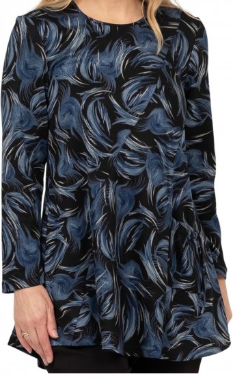 Scandinavian Caramel Swirls Tunic Blue - Mintás pólók nőknek - 