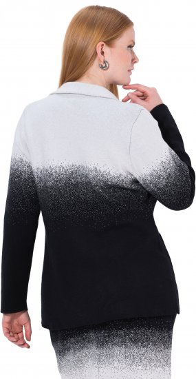 Ulla Popken Színátmenetes Kötött Blézer Fekete/Fehér - Blézerek - 