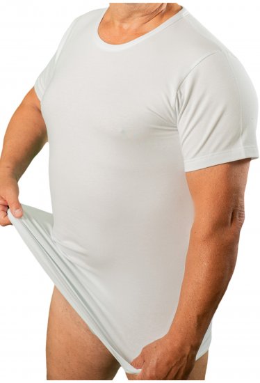 20 Nodi 9002 Short Sleeve Crew Neck in Stretch Cotton White - Undershirts - 