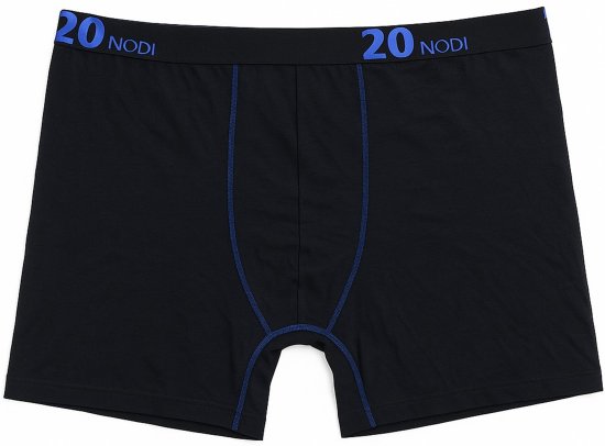 20 Nodi Stretch Cotton Boxer with Medium Leg Black - Alsónemű & strandruhák - Nagyméretű Alsónemű 2XL-8XL