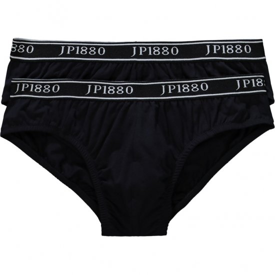 JP1880 Briefs Stretch Cotton 2-Pack Black - Alsónemű & strandruhák - Nagyméretű Alsónemű 2XL-8XL