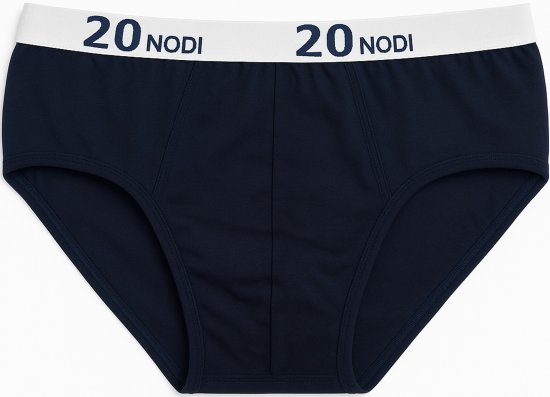 20 Nodi Stretch Cotton Briefs with Medium Side Cut Blue - Alsónemű & strandruhák - Nagyméretű Alsónemű 2XL-8XL