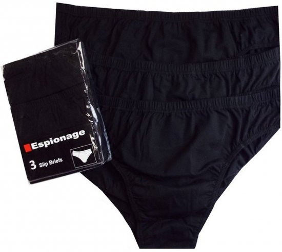 Espionage U002 3-Pack Slip Briefs Black - Alsónadrágok - Alsónadrágok 2XL-8XL