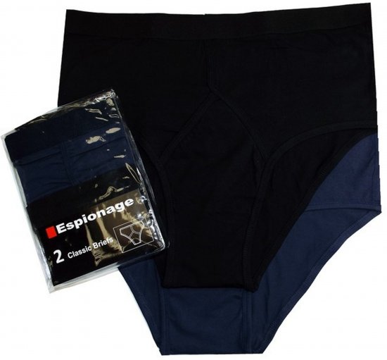 Espionage U003 2-Pack Y-Front Briefs Black/Navy - Alsónadrágok - Alsónadrágok 2XL-8XL