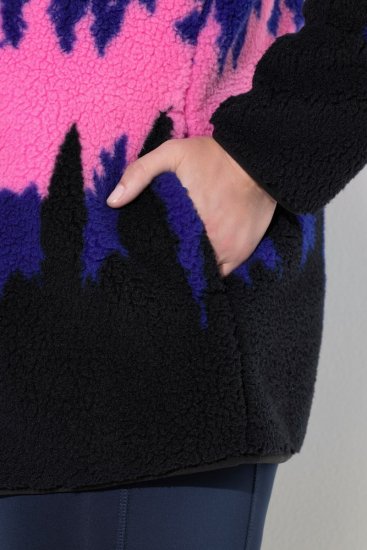 Ulla Popken Alpine Landscape Fleece Jacket Cloud Blue - Bluzy & bluzy z kapturem - Kényelmes pulóverek és kapucnisok