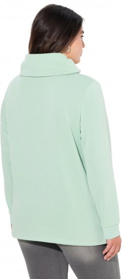 Ulla Popken Ribbon Detail Turtleneck Sweatshirt Mint Green - Bluzy & bluzy z kapturem - 