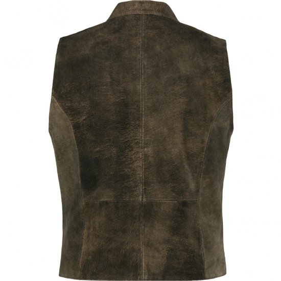 jP1880 Finest Goat Suede Traditional Vest Dark Brown - Trachten & Oktoberfest - Oktoberfest jelmezek nagy méretekben (Trachten)