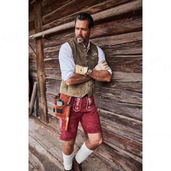 JP1880 Vest Goat Suede Traditional Moss Green - Alkalmi ruházat - Ünnepi ruházat – Ünnepelj stílusosan és kényelmesen