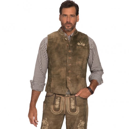 JP1880 Vest Goat Suede Traditional Moss Green - Alkalmi ruházat - Ünnepi ruházat – Ünnepelj stílusosan és kényelmesen