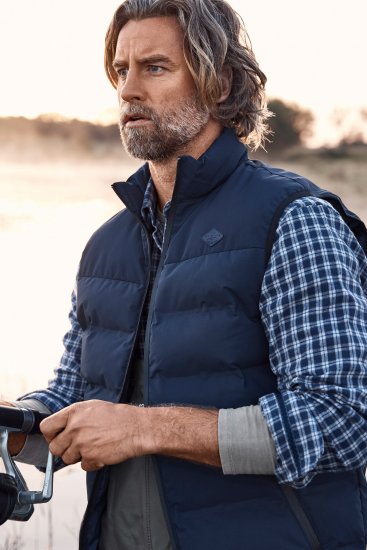 JP1880 Quilted Gilet Stand-up Collar Navy - Kabátok - Nagyméretű Kabátok - 2XL-8XL
