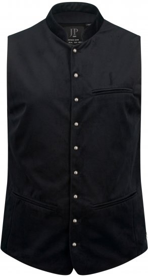 JP1880 Velvet Vest Traditional Black - Minden ruházat - Nagyméretű férfi ruhák