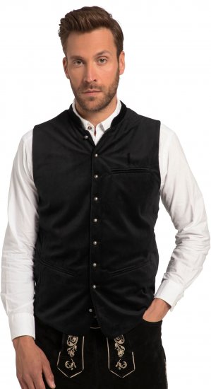 JP1880 Velvet Vest Traditional Black - Minden ruházat - Nagyméretű férfi ruhák