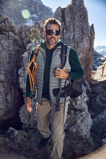 JAY-PI Lightly Quilted Vest with Stomach Fit Grey - Kabátok - Nagyméretű Kabátok - 2XL-8XL