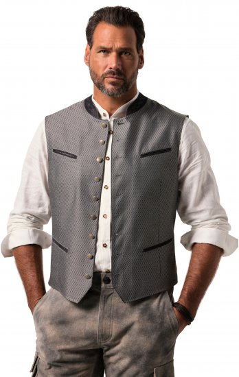 JP1880 Vest Traditional With Embroidery Silver - Alkalmi ruházat - Ünnepi ruházat – Ünnepelj stílusosan és kényelmesen
