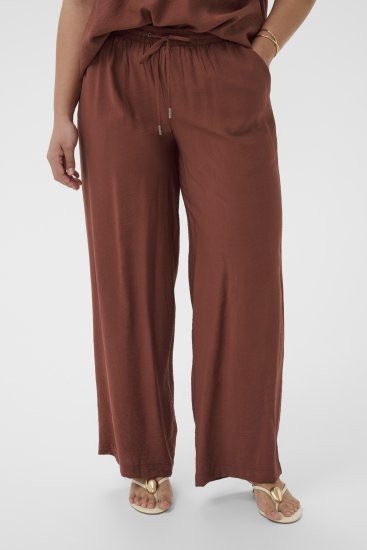 Kaffe Curve Emilia Wide Pants Henna Brown - Nadrágok - 