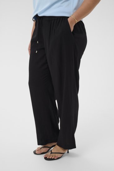 Kaffe Curve Mille Wide Pants Black Deep - Szövetnadrágok - 