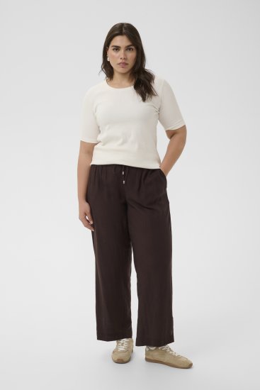 Kaffe Curve Mille Wide Pants Coffee Brown - Szövetnadrágok - 