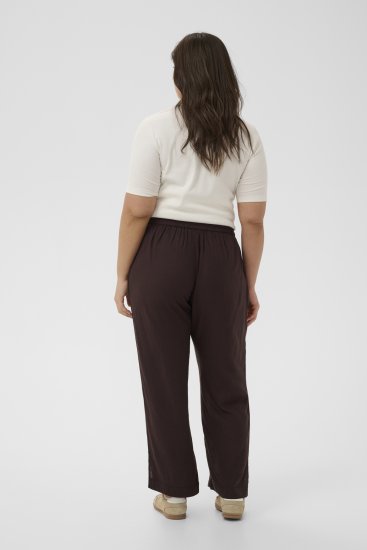 Kaffe Curve Mille Wide Pants Coffee Brown - Szövetnadrágok - 