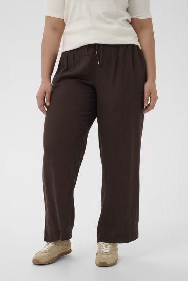 Kaffe Curve Mille Wide Pants Coffee Brown - Szövetnadrágok - 