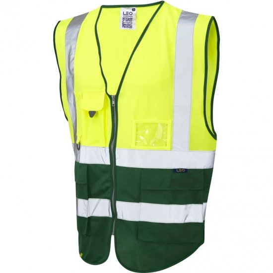 Leo Lynton Ecoviz Superior Waistcoat Hi-Vis Yellow/Green - Munkaruha - Nagyméretű Munkaruha 3XL-6XL