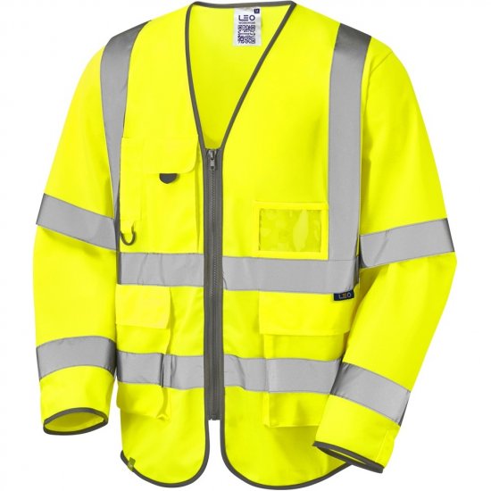Leo Wrafton Ecoviz Superior Sleeved Waistcoat Hi-Vis Yellow - Munkaruha - Nagyméretű Munkaruha 3XL-6XL