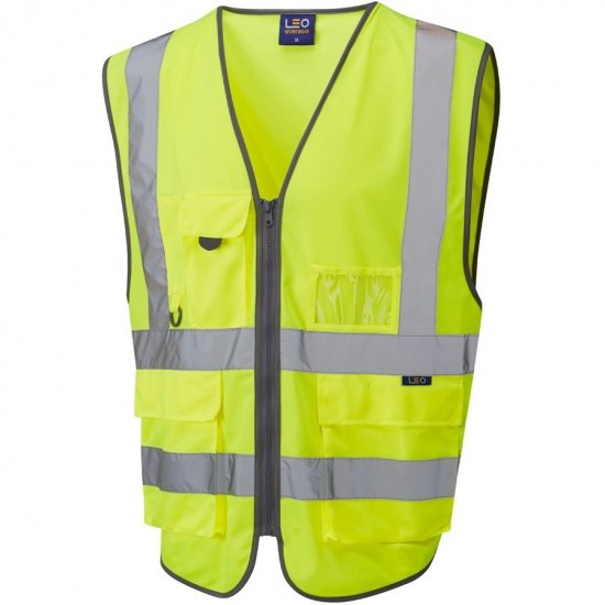 Leo Barnstaple Ecoviz Superior Anti-Entanglement Waistcoat Hi-Vis Yellow - Munkaruha - Nagyméretű Munkaruha 3XL-6XL