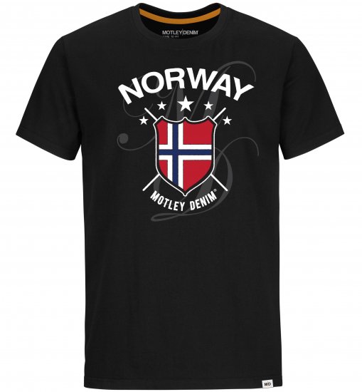 Motley Denim Norway T-shirt Black - Pólók - Nagyméretű pólók - 2XL-14XL