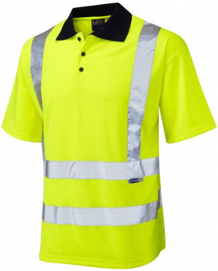 Leo Croyde Comfort Polo Shirt Hi-Vis Yellow - Munkaruha - Nagyméretű Munkaruha 3XL-6XL