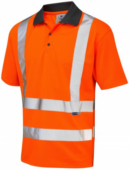Leo Rockham Coolviz Polo Shirt Hi-Vis Orange - Munkaruha - Nagyméretű Munkaruha 3XL-6XL