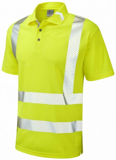 Leo Broadsands Coolviz Ultra Polo Hi-Vis Yellow - Munkaruha - Nagyméretű Munkaruha 3XL-6XL