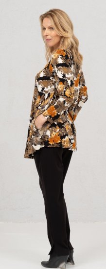 Scandinavian Caramel Flower Petals Tunic Orange and Brown - Mintás pólók nőknek - 
