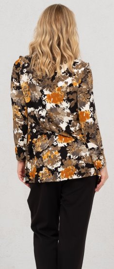 Scandinavian Caramel Flower Petals Tunic Orange and Brown - Mintás pólók nőknek - 
