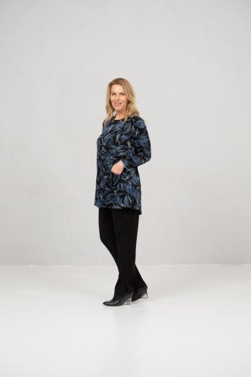 Scandinavian Caramel Swirls Tunic Blue - Mintás pólók nőknek - 