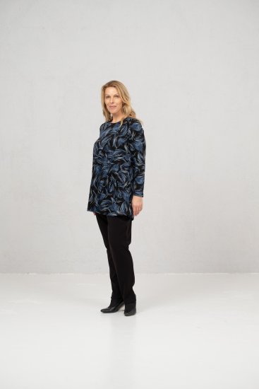 Scandinavian Caramel Swirls Tunic Blue - Mintás pólók nőknek - 