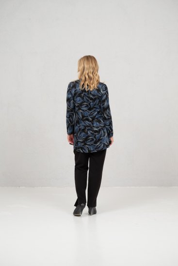 Scandinavian Caramel Swirls Tunic Blue - Mintás pólók nőknek - 