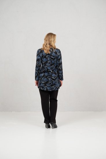 Scandinavian Caramel Swirls Tunic Blue - Mintás pólók nőknek - 