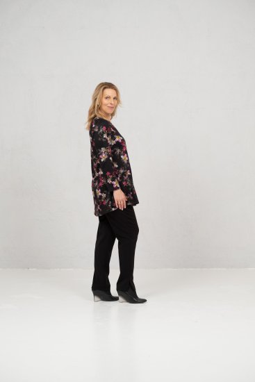 Scandinavian Caramel Flowers Tunic Red and Pink - Mintás pólók nőknek - 