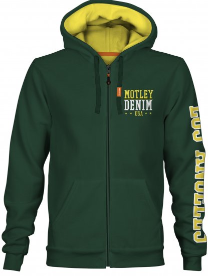 Motley Denim Pisa Hoodie Racing Green - Pulóverek & kapucnis pulóverek - Pulóverek & Kapucnis pulóver 2XL-12XL