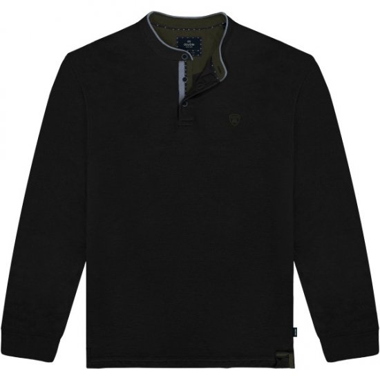 Double Outfitters PS-3099 Polo Shirt Mao Collar Black - Pólóingek - Galléros Pólók 2XL-8XL - Pólóingek 2XL-8XL