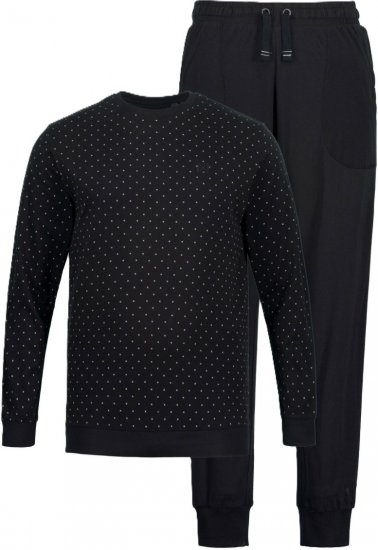 JP1880 Two-piece Pajama Belly Fit Long Sleeve Long Pants Black TALL - FÉRFIRUHÁZAT MT-6XLT - TALL-méretek