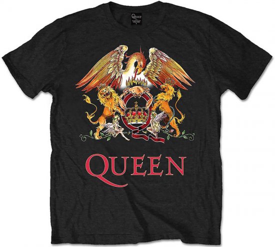 Queen Classic Crest T-shirt Black - Pólók - Nagyméretű pólók - 2XL-14XL