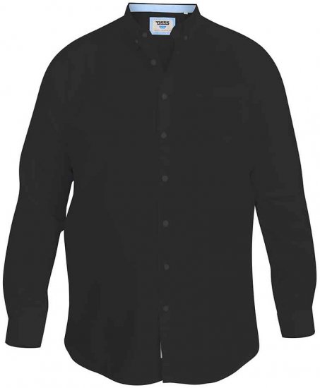 D555 Richard Long Sleeve Oxford Shirt Black - Ingek - Ingek 2XL-10XL