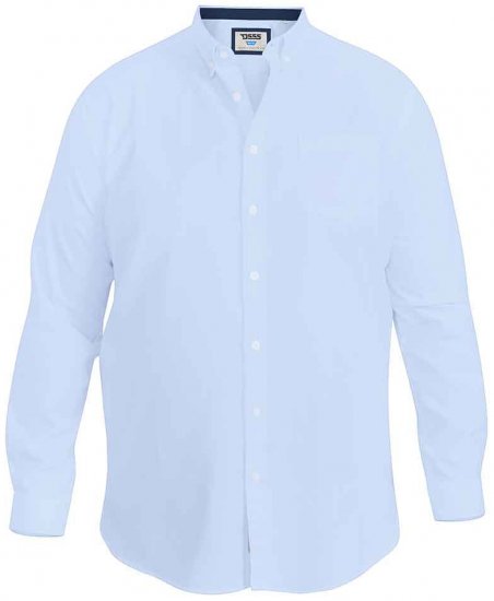 D555 Richard Long Sleeve Oxford Shirt Sky Blue - Ingek - Ingek 2XL-10XL