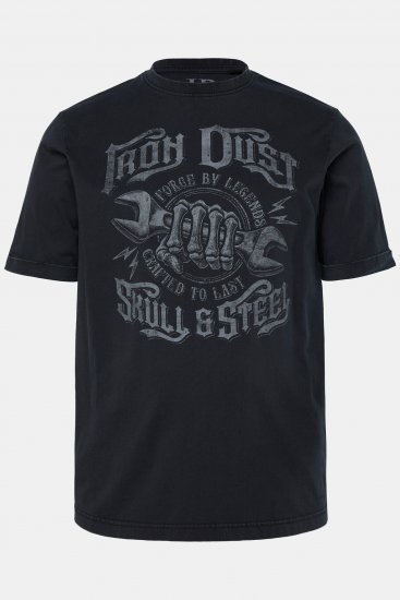 JP1880 T-Shirt Short Sleeve Chest Print Black - Pólók - Nagyméretű pólók - 2XL-14XL