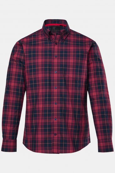 JP1880 Checked Shirt Long Sleeve Red - Ingek - Ingek 2XL-10XL