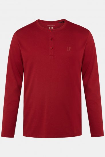 JP1880 Henley T-shirt Long Sleeve Red - Pólók - Nagyméretű pólók - 2XL-14XL