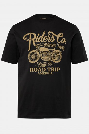 JP1880 T-Shirt Motorcycle Print Black - Pólók - Nagyméretű pólók - 2XL-14XL