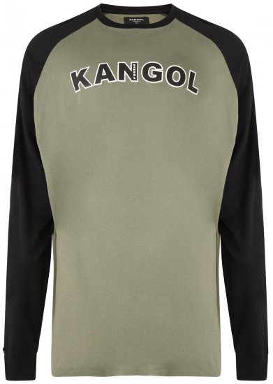 Kangol Rufio Long Sleeve T-shirt Khaki - Pólók - Nagyméretű pólók - 2XL-14XL
